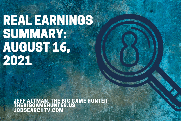 Real Earnings Summary August, 2021
